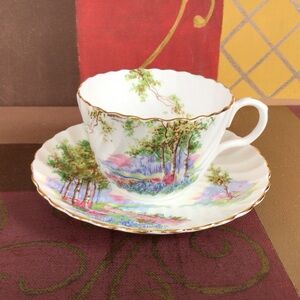 Aynsley Meadow Scene Teacup And Saucer
